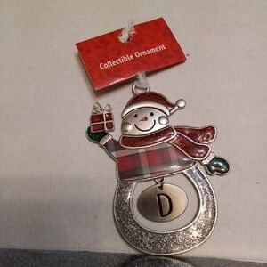 Kohl's Red and Green Snowman Ornament
